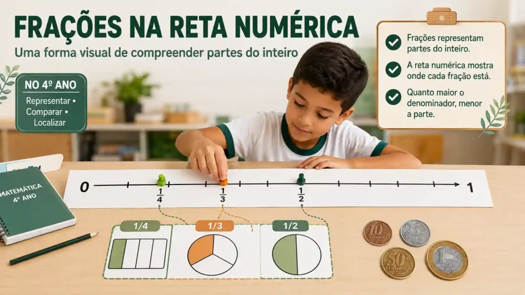 Atividade de frações na reta numérica para alunos do 4º ano